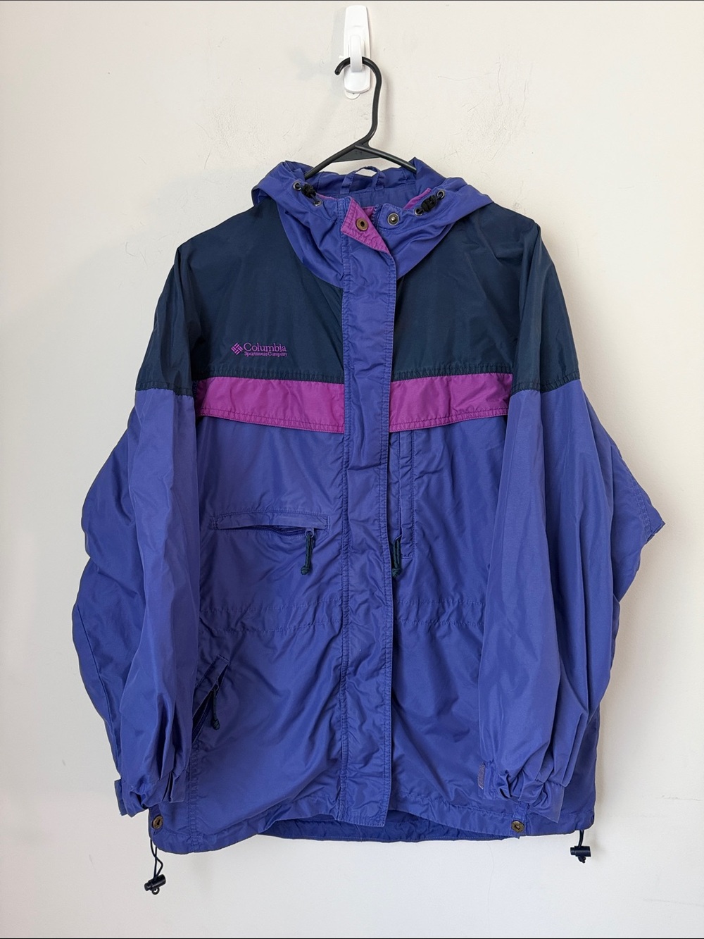Columbia Vintage Womens’s Full Zip Purple Outdoors Jacket, sz Med ©️